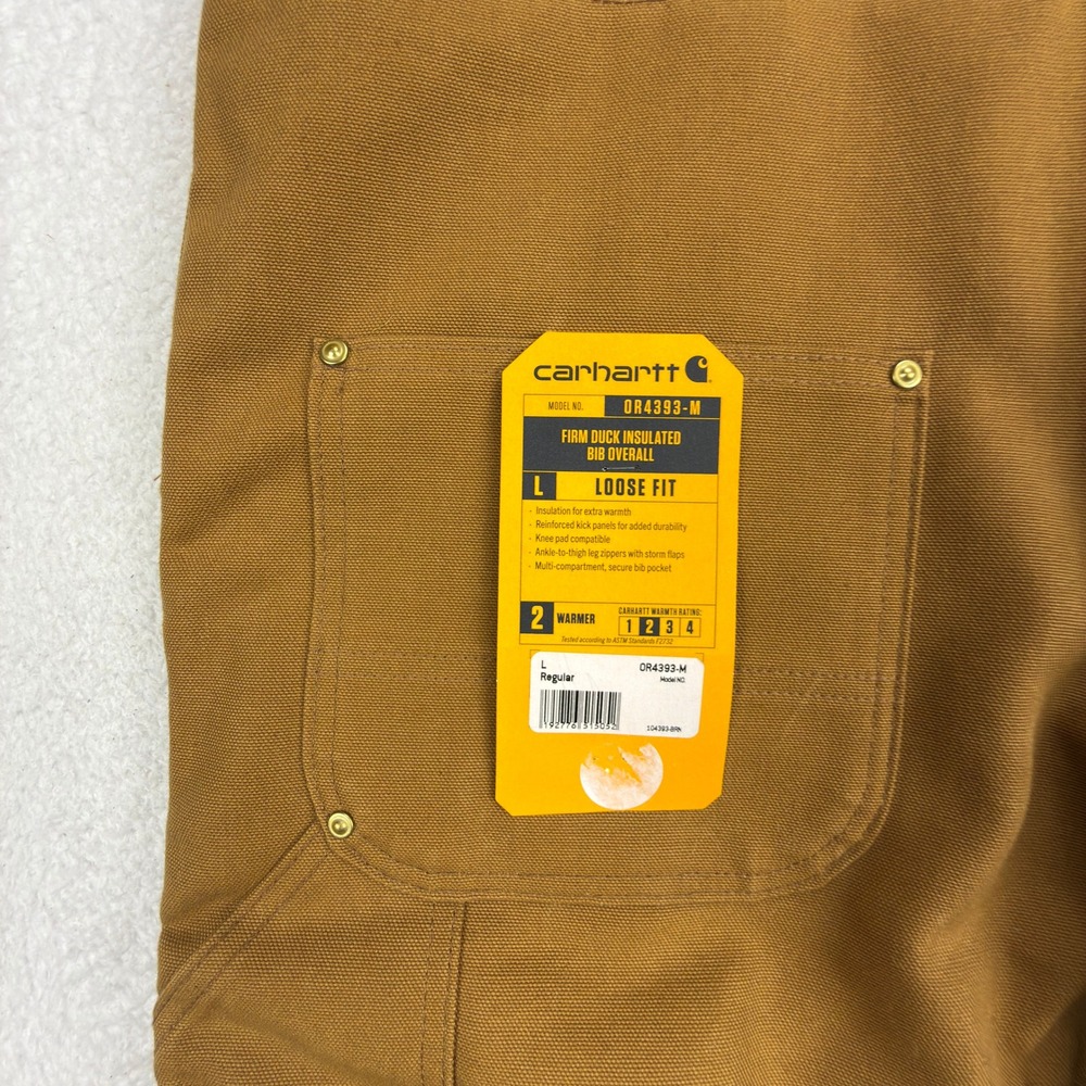 Carhartt Firm Duck Insulated Bibs Overalls Loose Fit Mens Large OR4393-M NWT